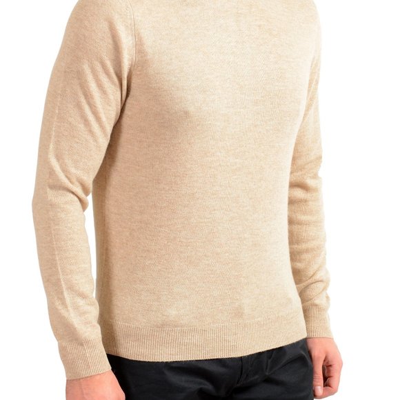 Malo Optimum Men's Beige Wool Cashmere Turtleneck Pullover Sweater - Picture 2 of 6